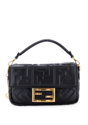Fendi Pre-Owned Baguette NM Bag Zucca Embossed Leather Mini crossbody bag - Black