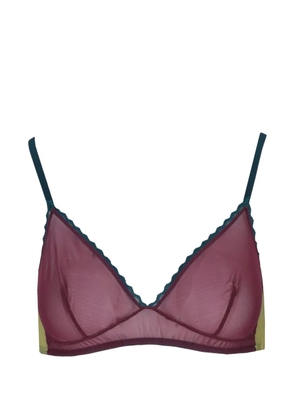 Laura Urbinati sheer lace-trim bra - Purple
