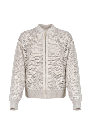 Fabiana Filippi sequin-embellished zip-up cardigan - Neutrals