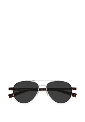 Saint Laurent Eyewear pilot-frame double-bridge sunglasses - Silver