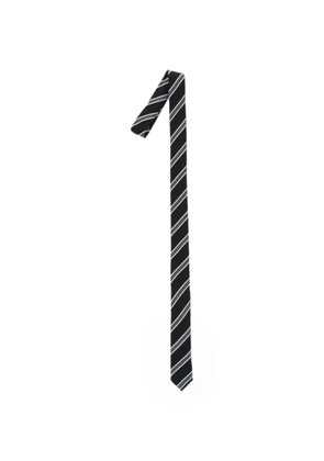 Corneliani diagonal-stripe silk-blend tie - Black