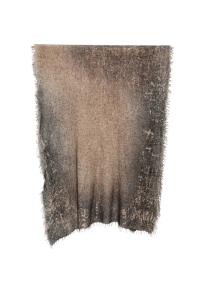 Avant Toi frayed-edge cashmere scarf - Brown