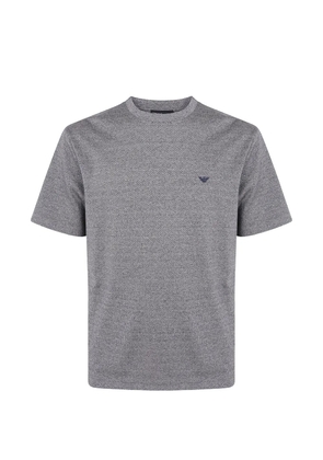 Emporio Armani logo-embroidered cotton T-shirt - Grey