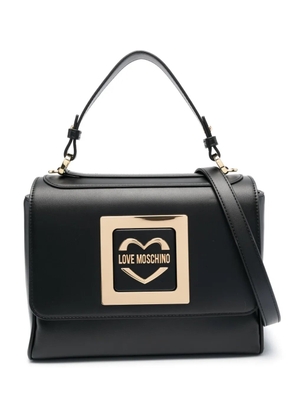 Love Moschino logo-plaque two-way handbag - Black