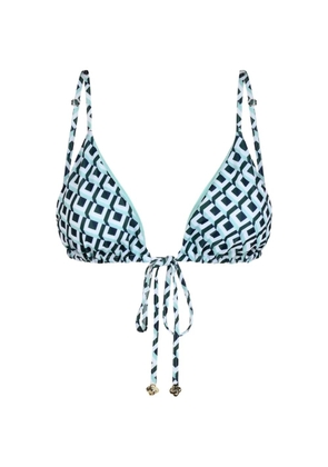 Casablanca green Cubist CC Monogram string bikini top