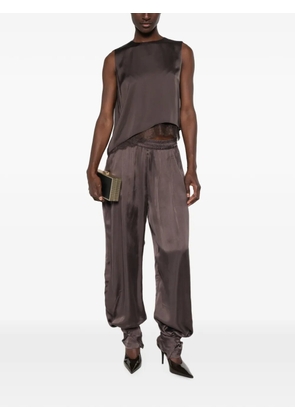 THE ANDAMANE Renee elasticated-waistband trousers - Brown
