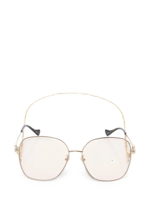 Gucci Pre-Owned 2010s oversized-frame sunglasses - Gold