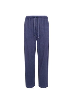 Giorgio Armani crinkled-effect drawstring trousers - Blue