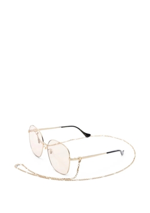 Gucci Pre-Owned 2010s oversized-frame sunglasses - Gold