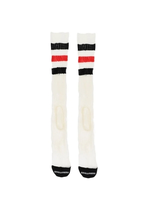 DSQUARED2 striped ribbed socks - White