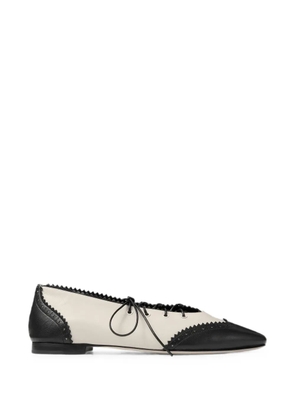 Jimmy Choo Margot lace-up ballet flats - Neutrals