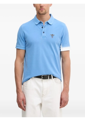 Aeronautica Militare logo-embroidered piqué polo shirt - Blue