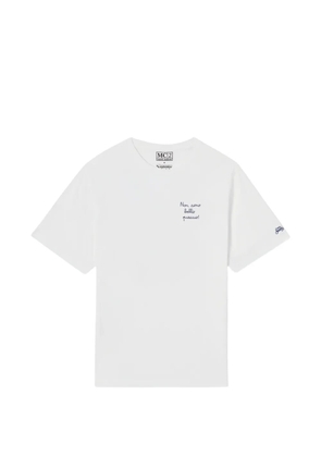 MC2 Saint Barth white Portofino T-shirt with Non Sono Bello Piaccio! embroidery