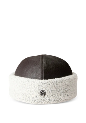 Maison Michel Marthe shearling-trim leather hat - Brown