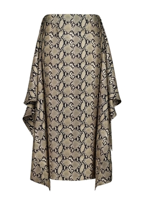 PAULA snakeskin-print wrap skirt - Neutrals
