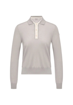 Moncler long-sleeve polo sweater - Grey