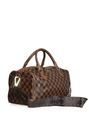 Sprayground check-pattern Shark-mouth bowling bag - Brown