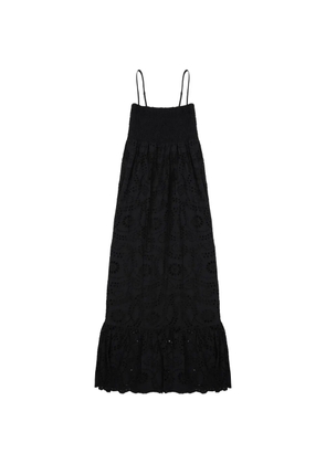 MC2 Saint Barth broderie-anglaise smocked midi dress - Black
