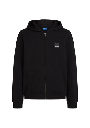Karl Lagerfeld Jeans waffle zip-up hoodie - Black