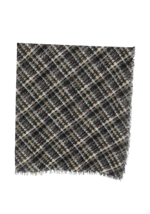 Faliero Sarti Scott check-pattern frayed scarf - Black