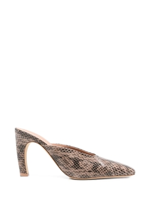 Malone Souliers Rowe snakeskin-effect mules - Brown