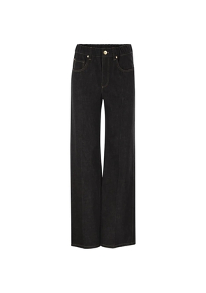 Brunello Cucinelli wide-leg cotton denim jeans - Black