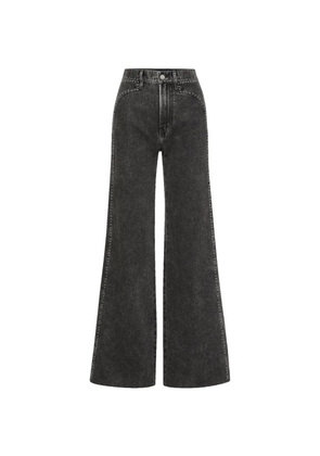 Veronica Beard Grant stud-embellished wide-leg jeans - Grey