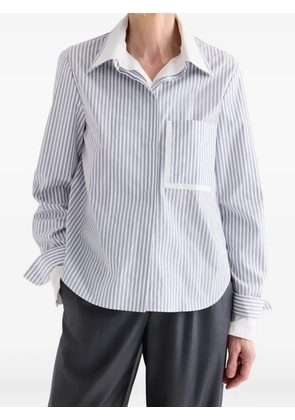 TWP double-layer striped shirt - White