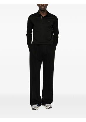 Paul & Shark logo-plaque long-sleeve polo shirt - Black