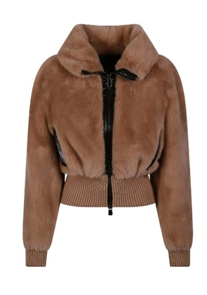 PINKO ribbed-hem jacket - Brown