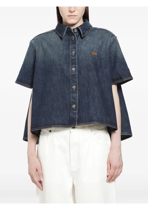 LOEWE logo-embroidery short-sleeve shirt - Blue