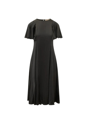 Michael Michael Kors cape-sleeve satin midi dress - Black