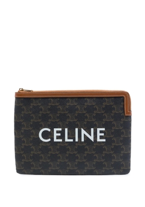 Celine Pre-Owned 2021 Small Triomphe Coated Canvas clutch bag - Brown