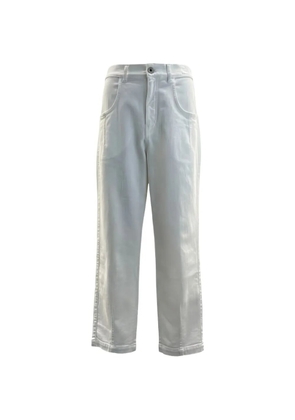 Eleventy patch-pocket straight-leg trousers - White