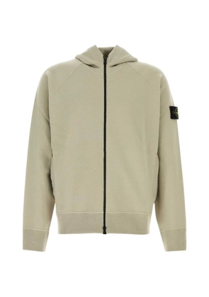 Stone Island logo-patch zip-up hoodie - Neutrals