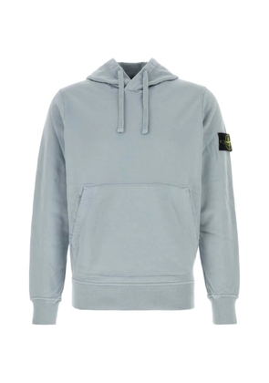 Stone Island 6100062 organic mélange cotton fleece hoodie - Blue
