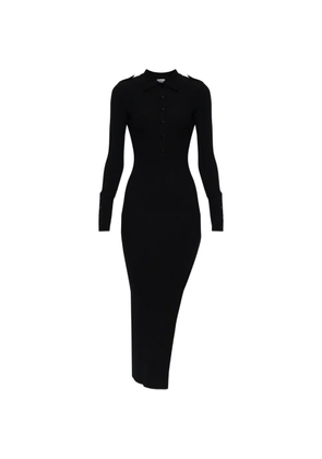 Courrèges ribbed-knit button-up dress - Black