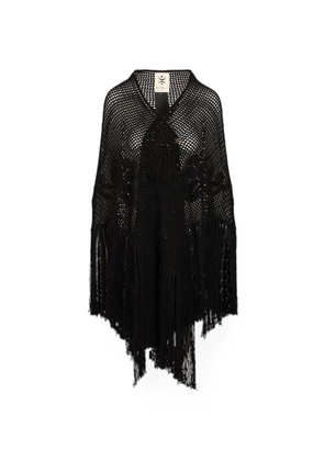 Chiara Is Rosa crochet fringed shawl - Black