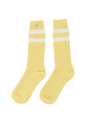 GOD'S TRUE CASHMERE striped ribbed-knit socks - Yellow
