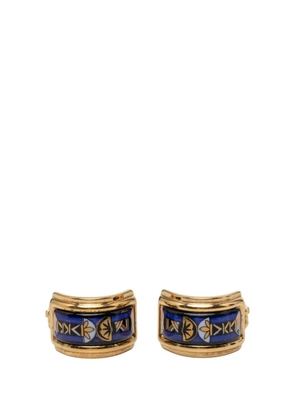 Hermès Pre-Owned 2000-2026 Gold Plated Enamel Cloisonne Clip On Earrings costume earrings - Blue
