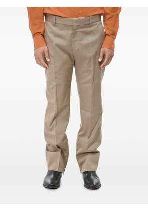 Off-White embroidered-logo wool trousers - Neutrals