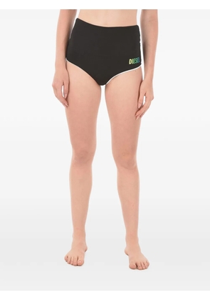 Diesel logo-print high-waisted bikini bottom - Black