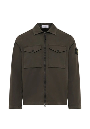 Stone Island stretch organic cotton satin shirt - Green