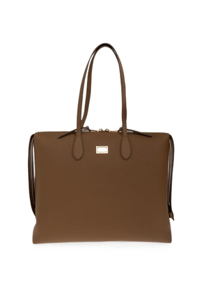 Dolce & Gabbana Vittoria logo-plaque leather shoulder bag - Brown