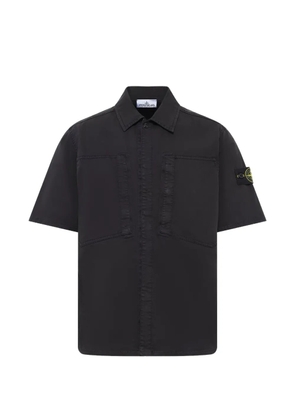 Stone Island stretch organic cotton twill shirt - Black
