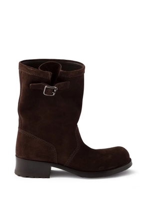 Prada suede mid-calf boots - Brown