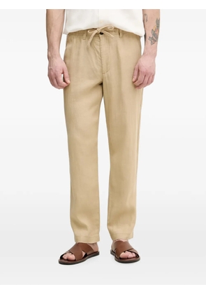 Benetton drawstring-waist linen trousers - Neutrals