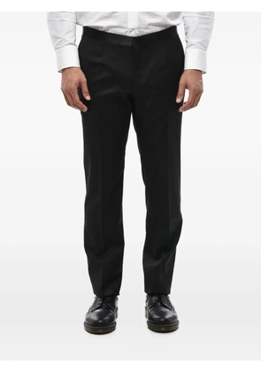 Corneliani satin-detail virgin wool trousers - Black