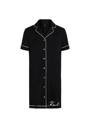 Karl Lagerfeld Signature pajama shirt dress - Black