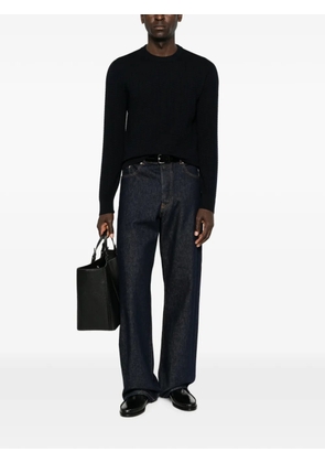 Giorgio Armani waffle-knit sweater - Blue